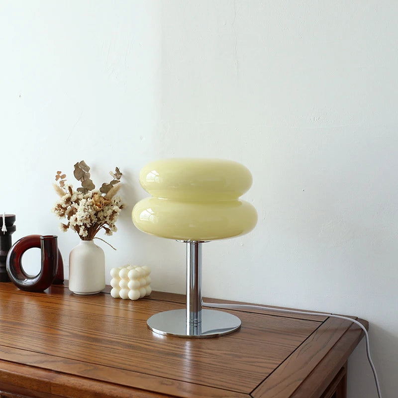 Macaron Glass Table Lamp – Colourful Bedside Light for Bedroom & Kids Room