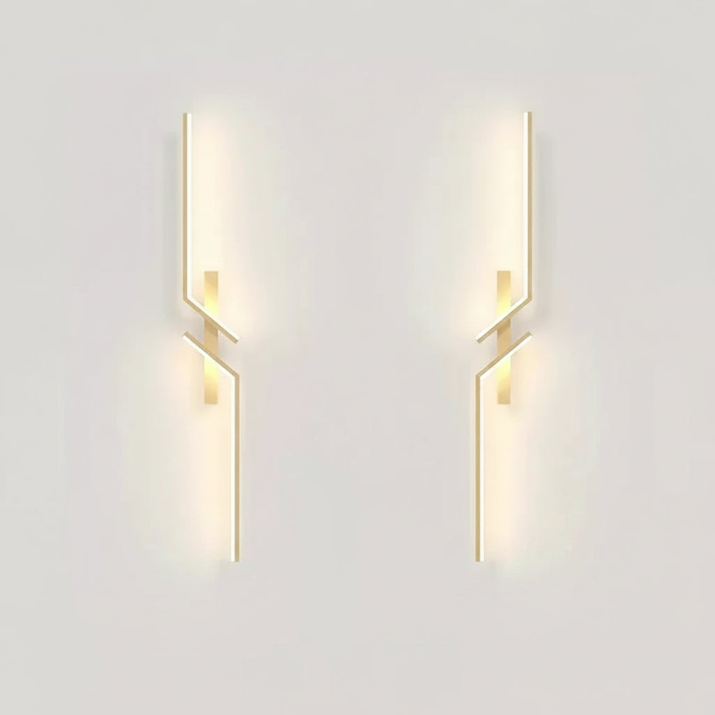 Gold wall sconce with dimensions and specifications on a gray background