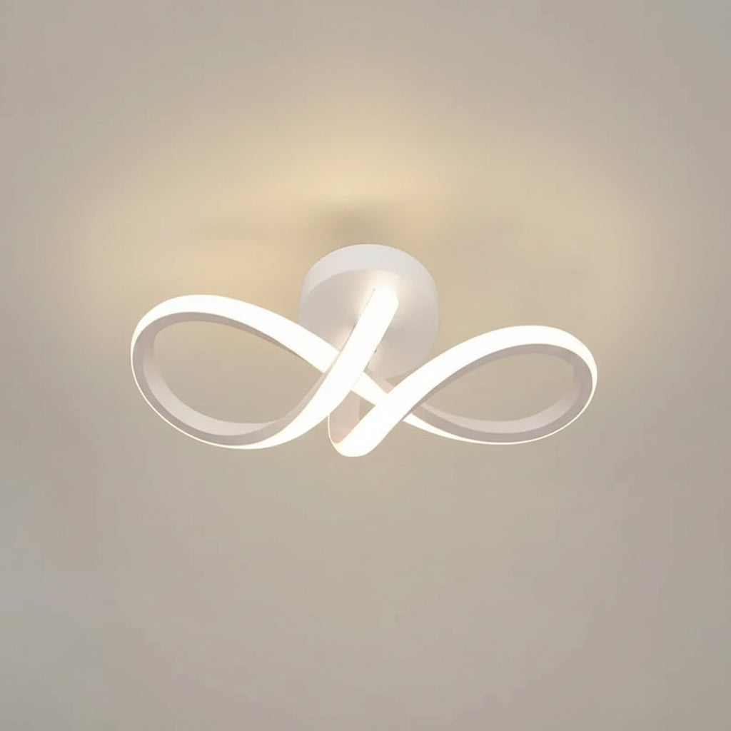 Ceiling light fixture with dimensions and color options on a white background