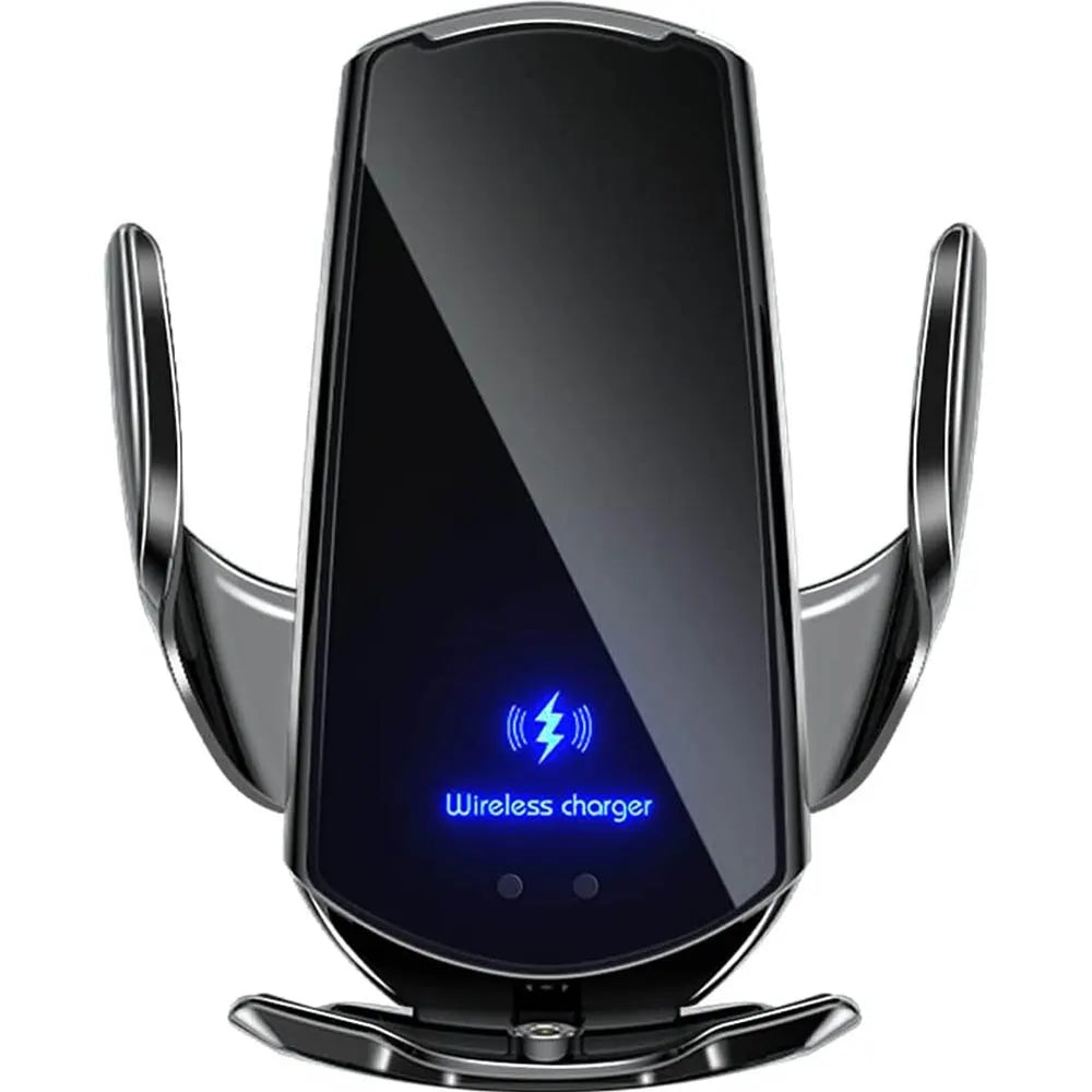 Smart Auto-Clamping Wireless Car Charger Mount in Black – 15W Fast Charging