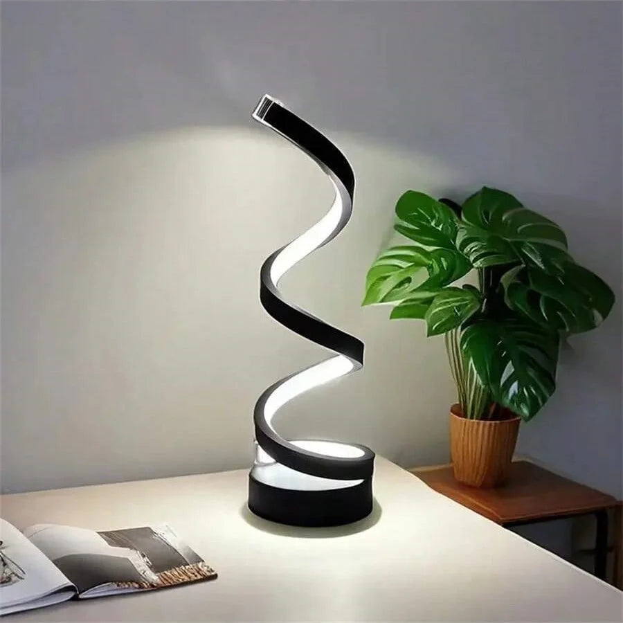 3-Way Dimmable Touch Bedside Lamp – USB Spiral Night Light | Home Store JP