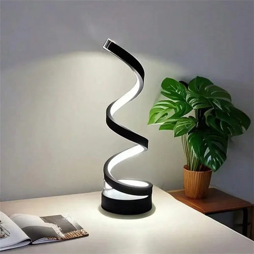 3-Way Dimmable Touch Bedside Lamp – USB Spiral Night Light | Home Store JP