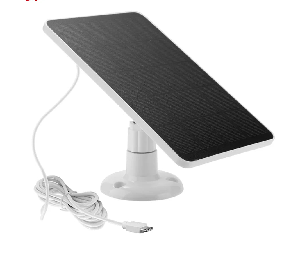 Solar panel with Type C port on a white background