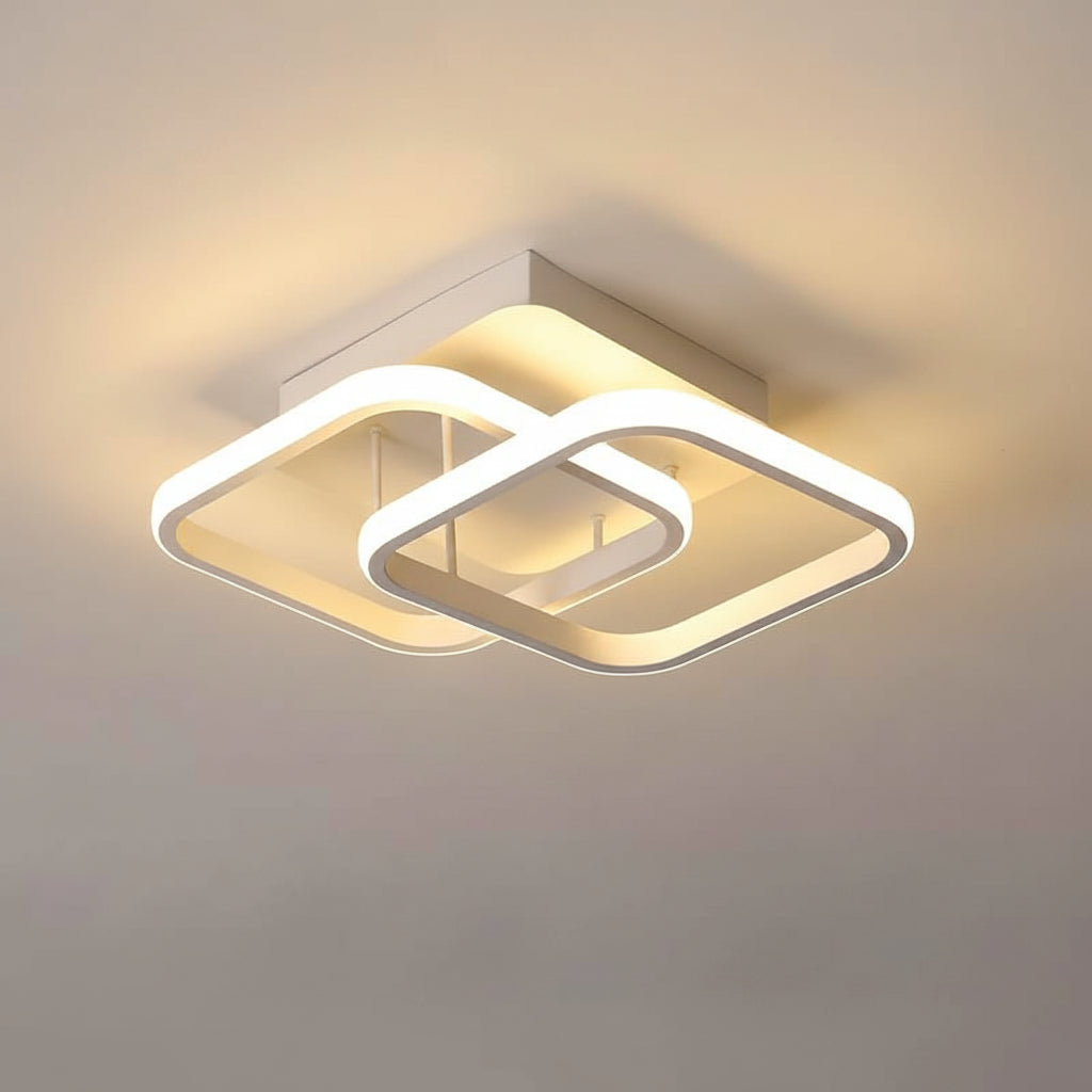 Ceiling light fixture with dimensions on a plain background