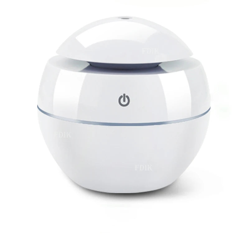 White spherical device with power symbol on a white background