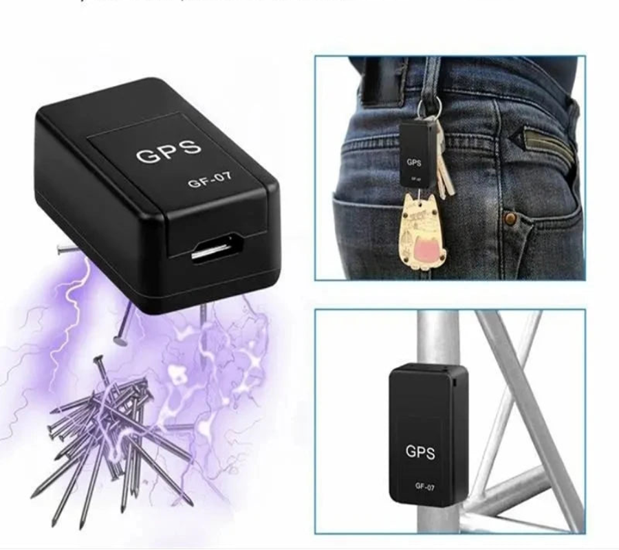 GPS tracker with magnets on a white background