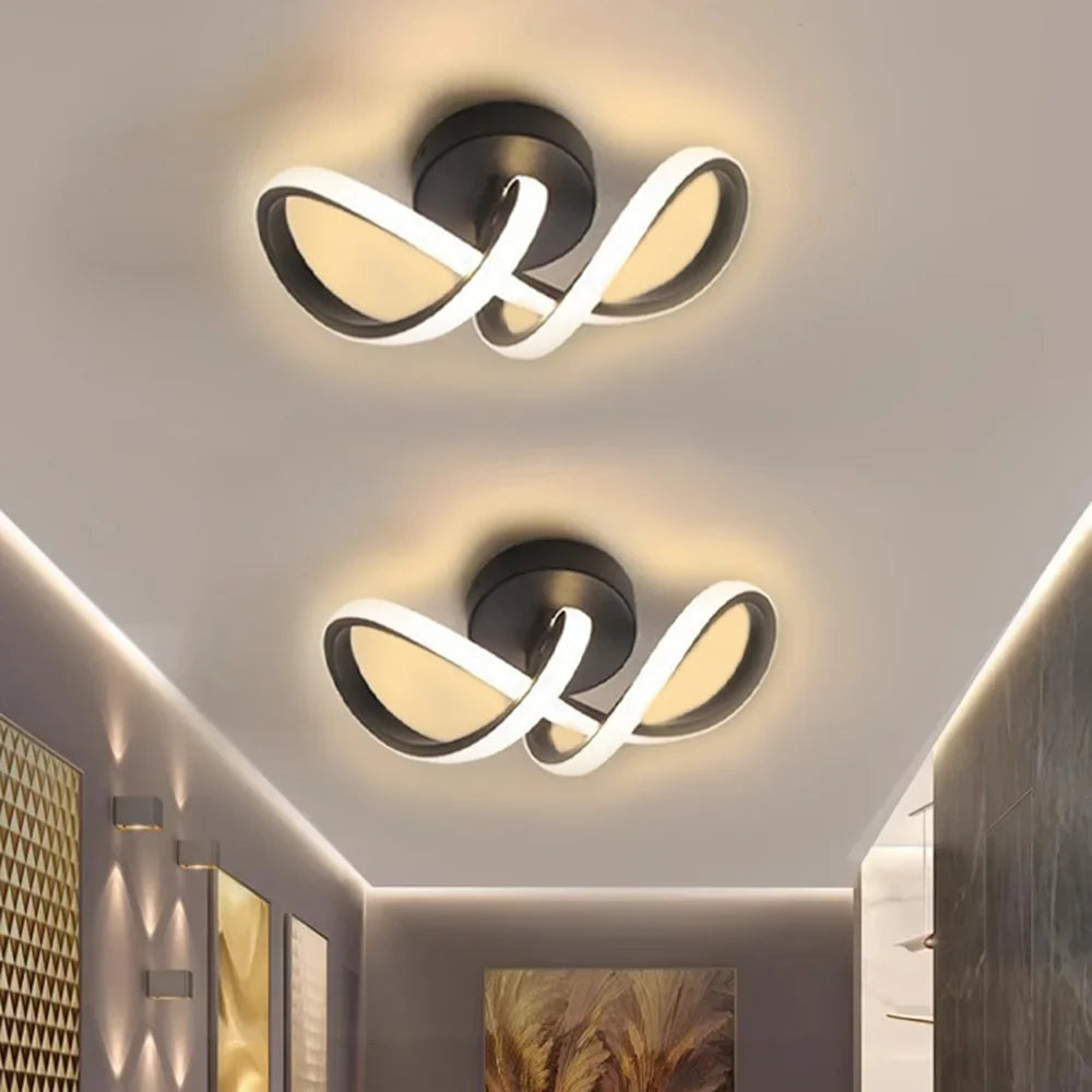 Modern ceiling lights with a stylish design on a ceiling.