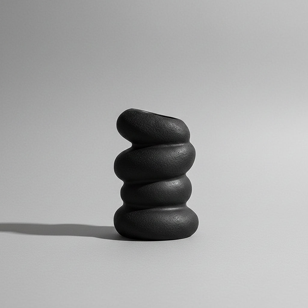 Black decorative object vase