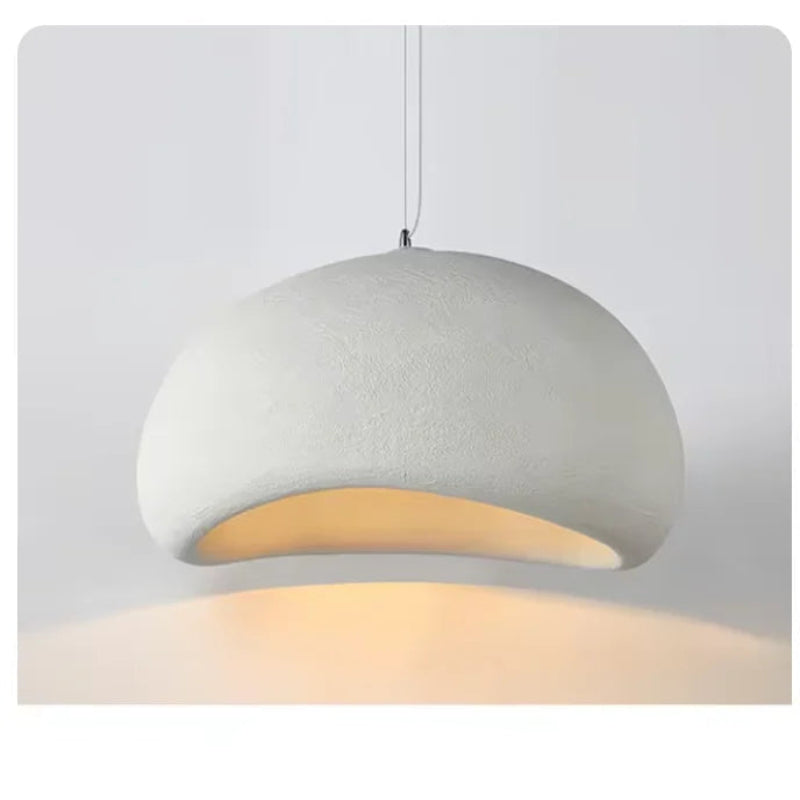 Nordic Wabi Sabi LED chandelier pendant light in white – modern hanging lamp for living room