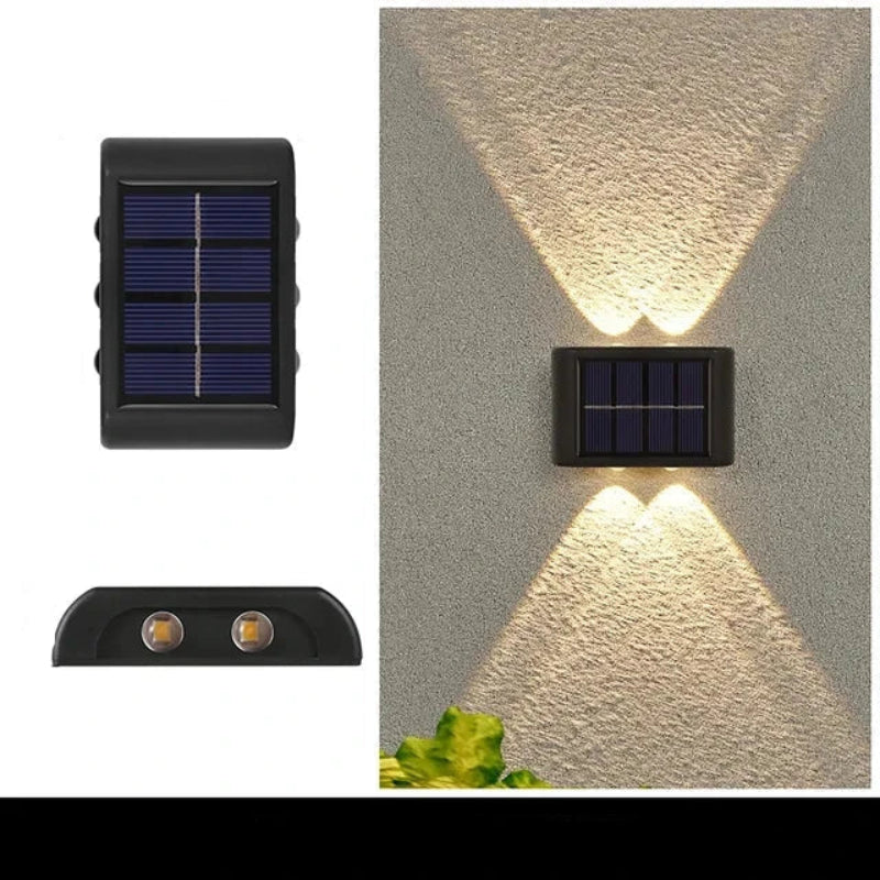 Solar outdoor wall light warm white 4LED – IP65 waterproof solar wall lamp