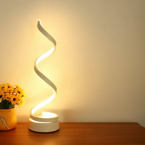 3-Way Dimmable Touch Bedside Lamp – USB Spiral Night Light | Home Store JP