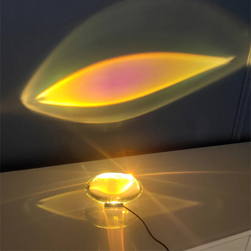 Crystal Eye of the Sky LED table lamp – egg-shaped USB night light with colour films