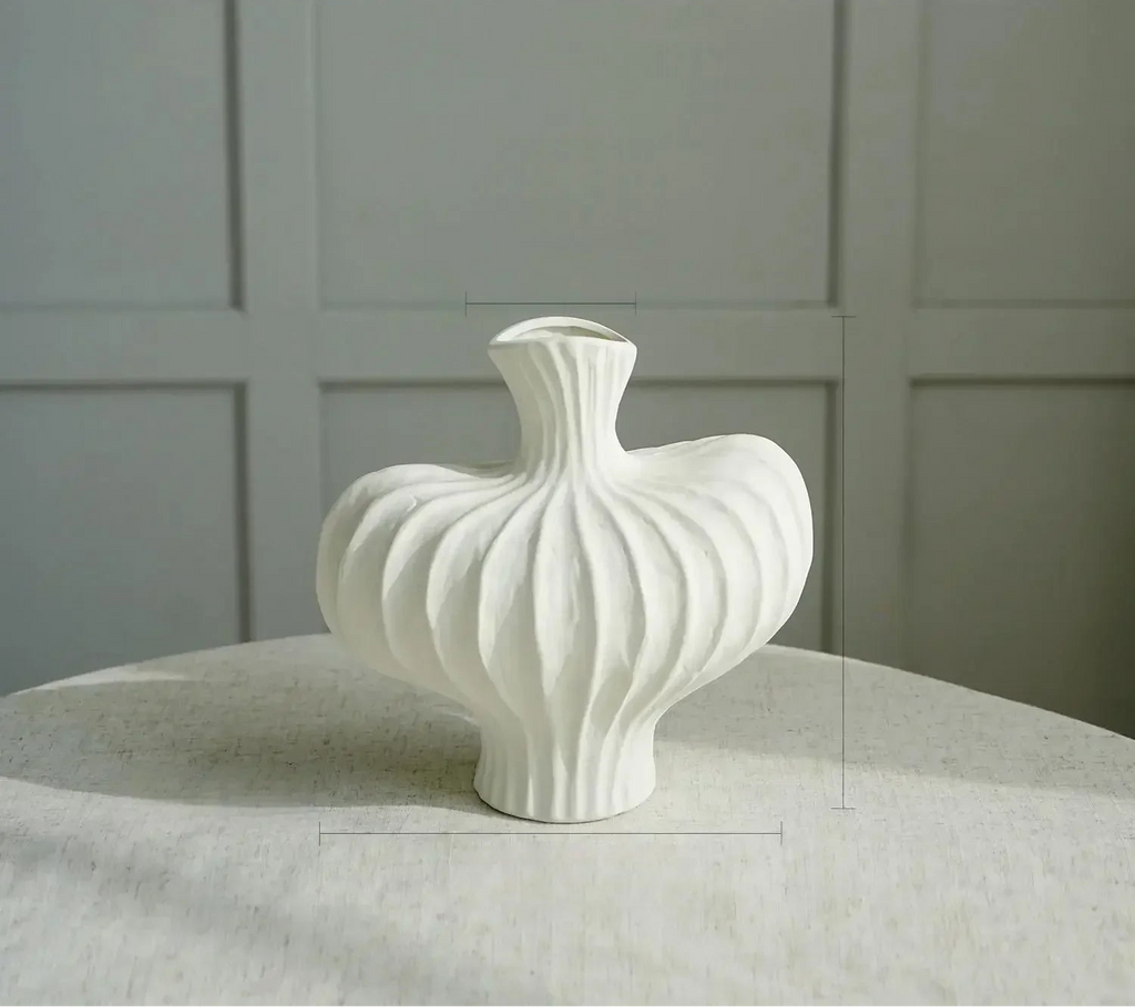 White textured vase