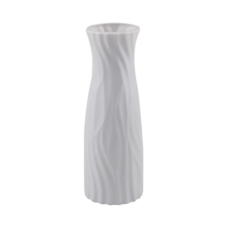 White textured vase on a white background