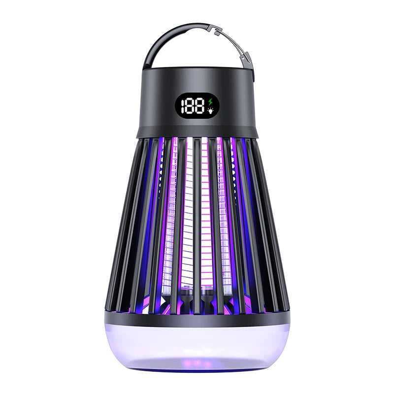 Insect repellent lamp with digital display on a white background