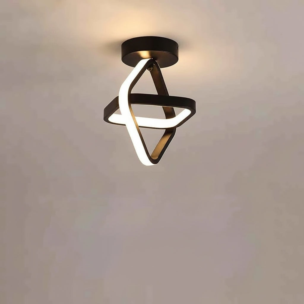 Ceiling light fixture with dimensions on a neutral background