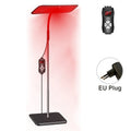 Red light therapy lamp with digital display and EU plug illustration on a white background