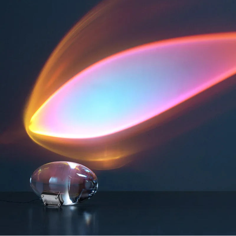 Crystal Eye of the Sky LED table lamp – egg-shaped USB night light with colour films