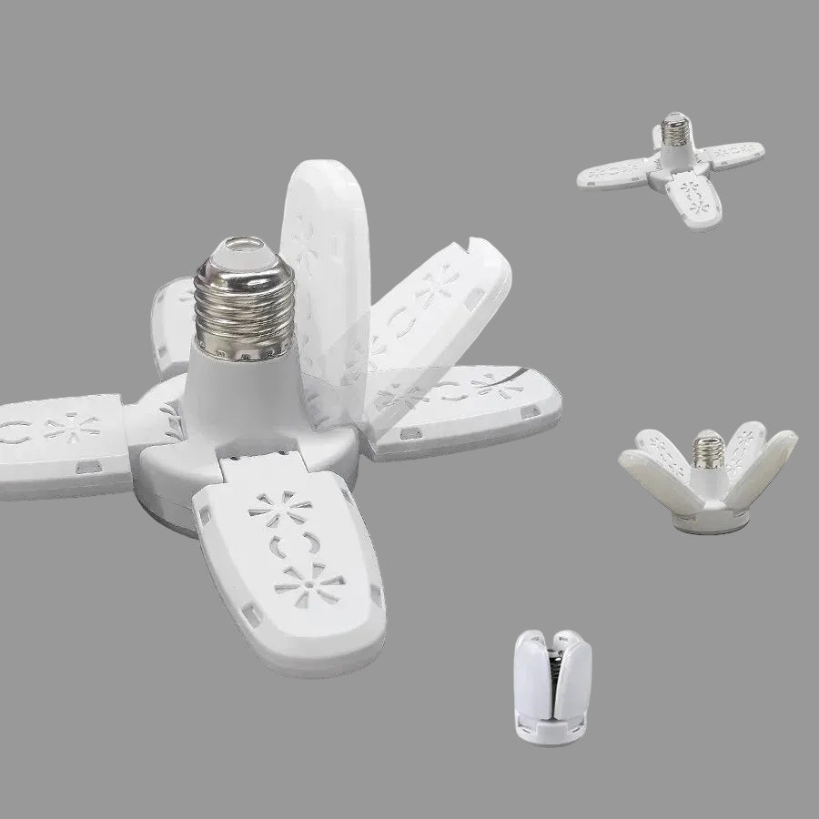 90-degree adjustable light bulb holder with E27 socket on a blue background
