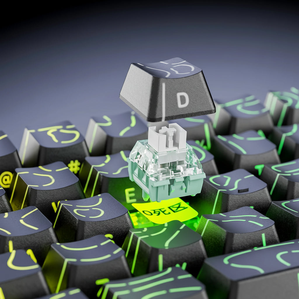 Keyboard mechanism with text highlighting adjustable dead space feature