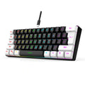 Mechanical keyboard with RGB lighting on a white background