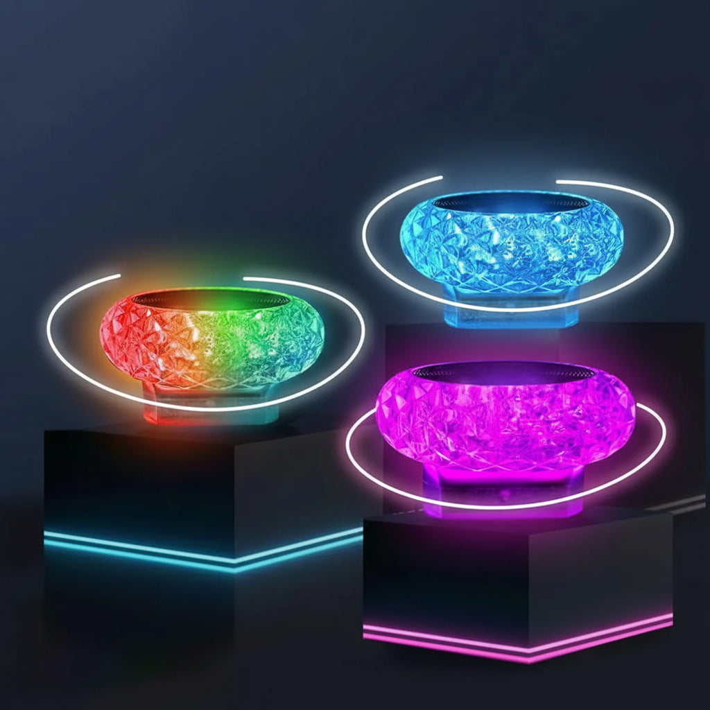 Car USB Ambient Light with colorful refraction effects on a dark background