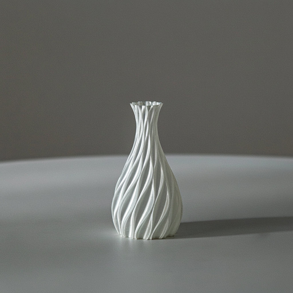 White textured vase