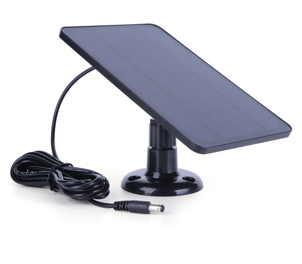 Solar panel with cable on a white background, labeled 'DC5521 Port'.