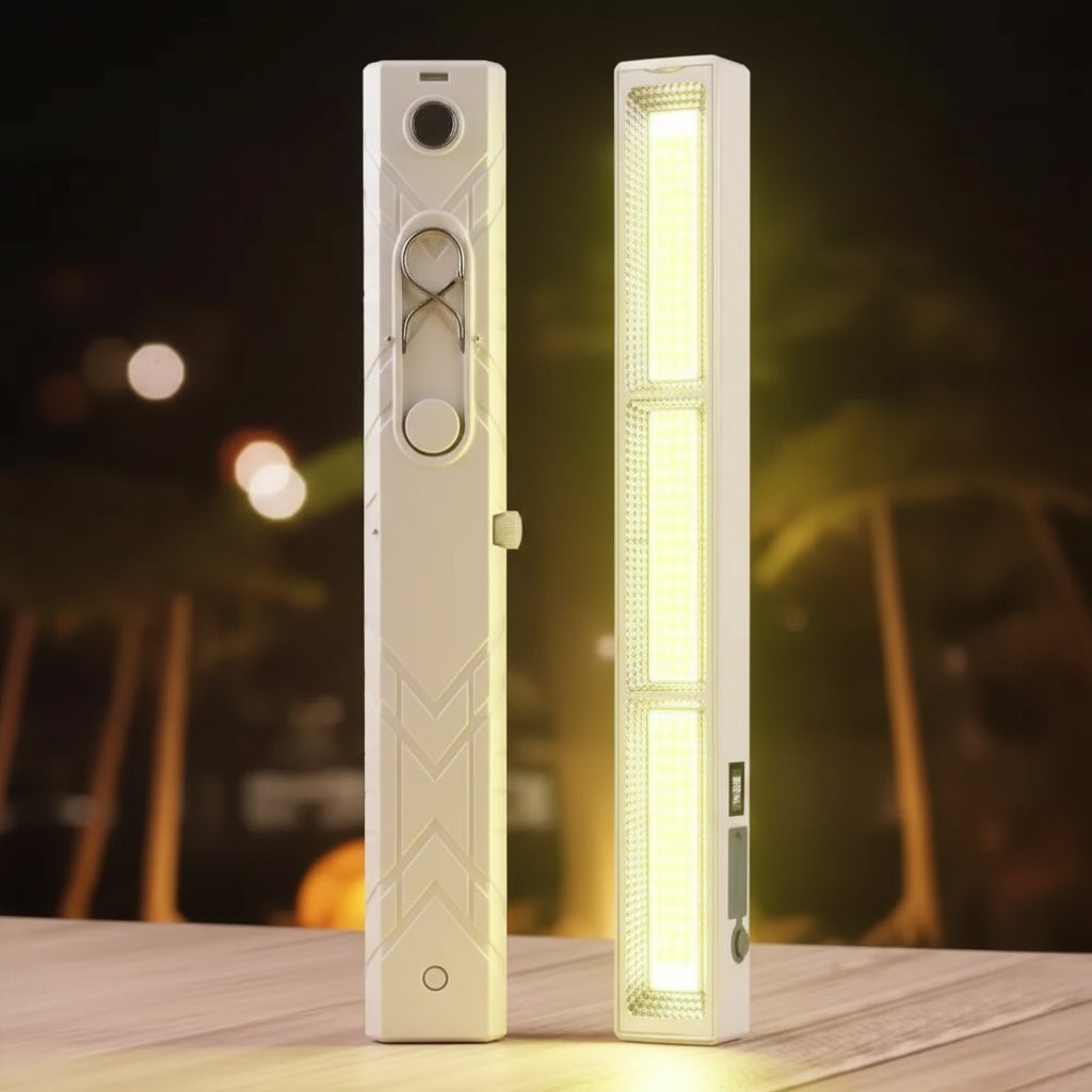 LED light bar with multiple features highlighted on a dark background