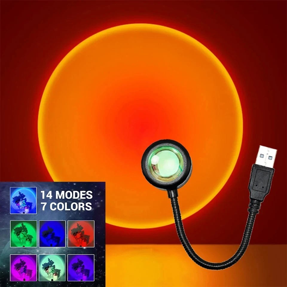 USB LED Sunset Projector Lamp – Atmosphere Night Light | Home Store JP