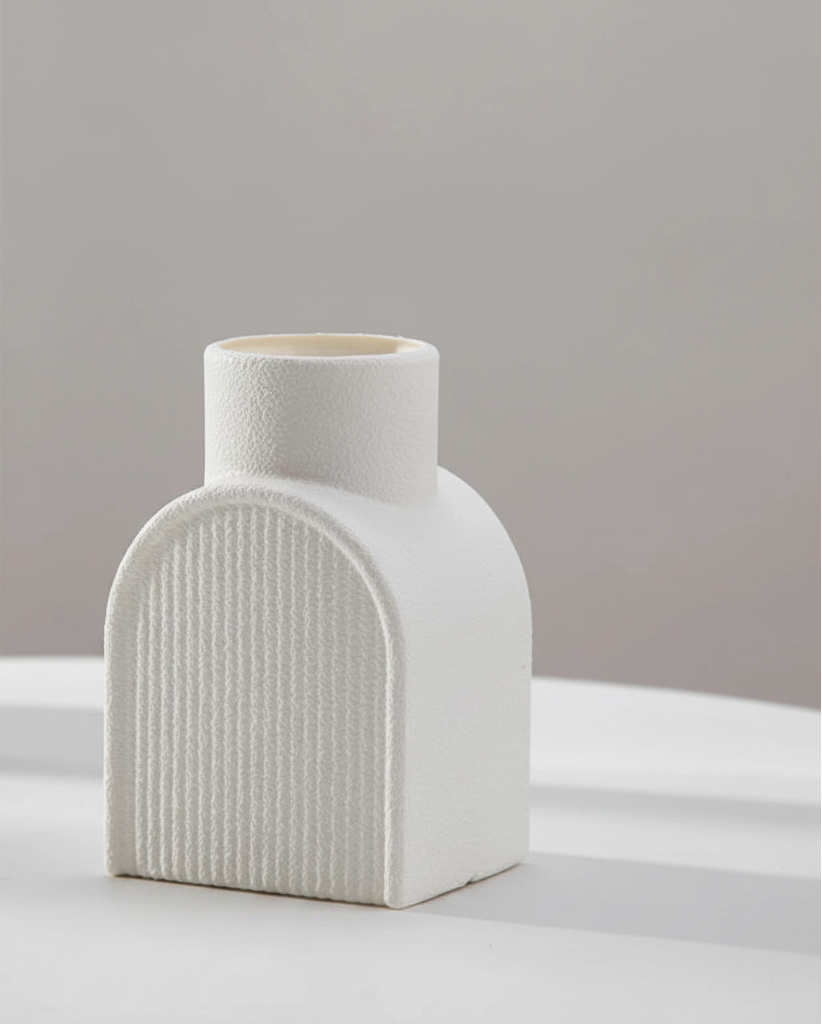 White textured vase 