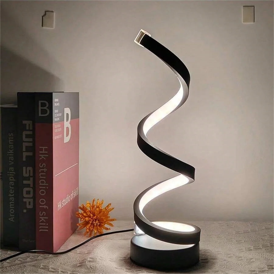 3-Way Dimmable Touch Bedside Lamp – USB Spiral Night Light | Home Store JP