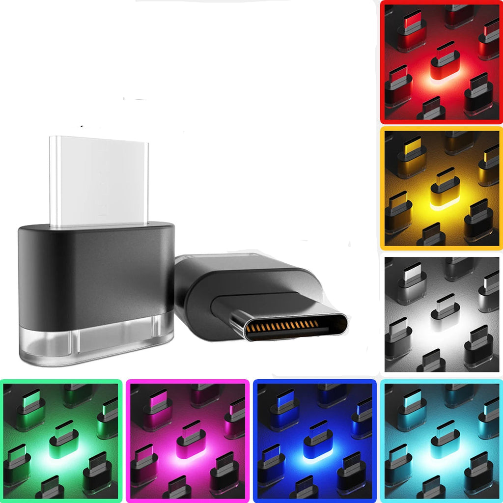 Type-C colorful ambient light with various color options and a plug and play feature.