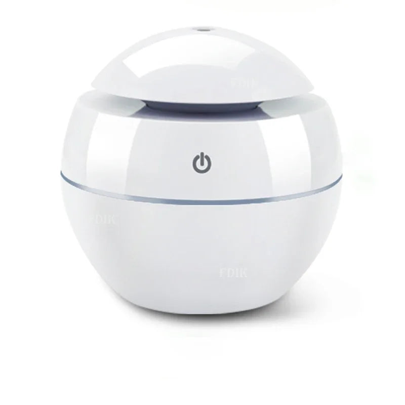 White spherical device with power symbol on a white background