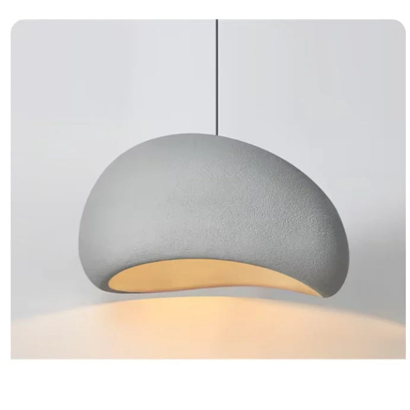 Nordic Wabi Sabi LED chandelier pendant light in grey – modern hanging lamp for living room