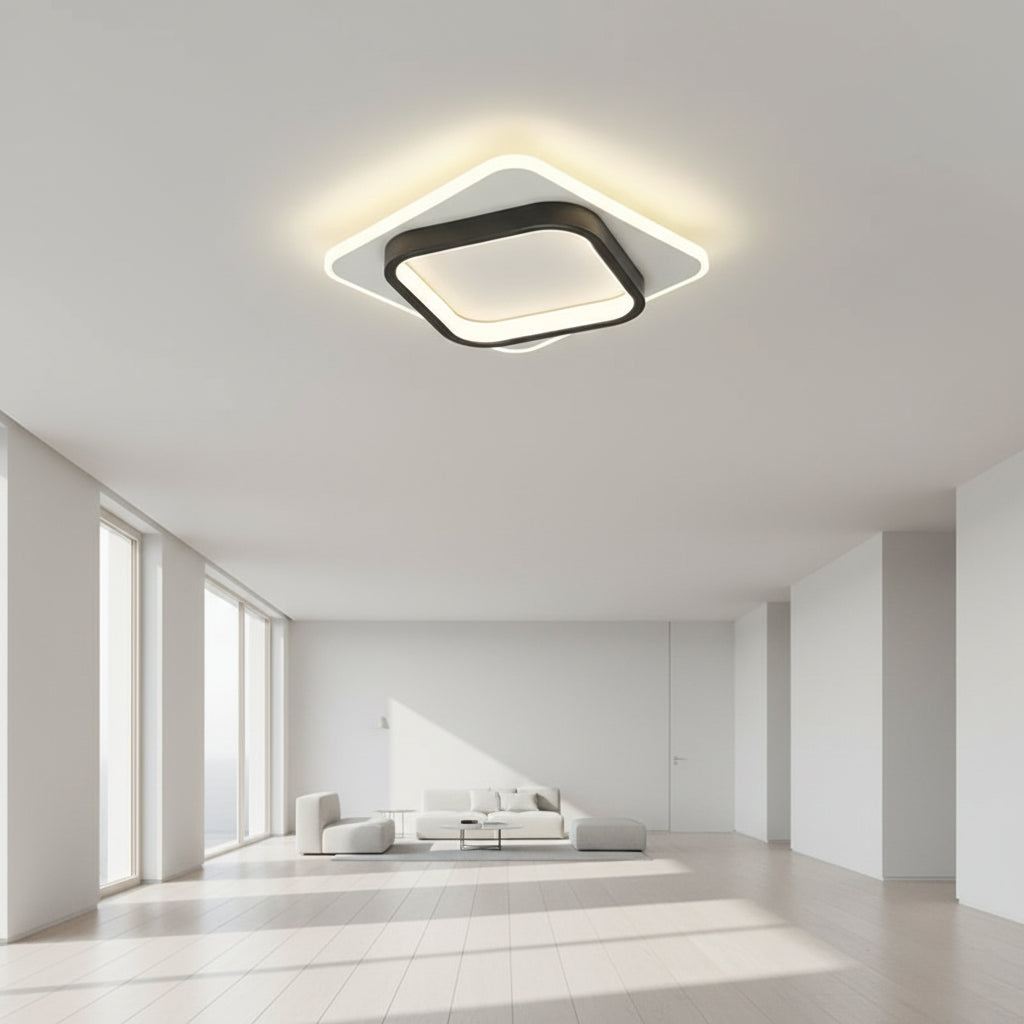 Ceiling lamp with dimensions and specifications on a gray background