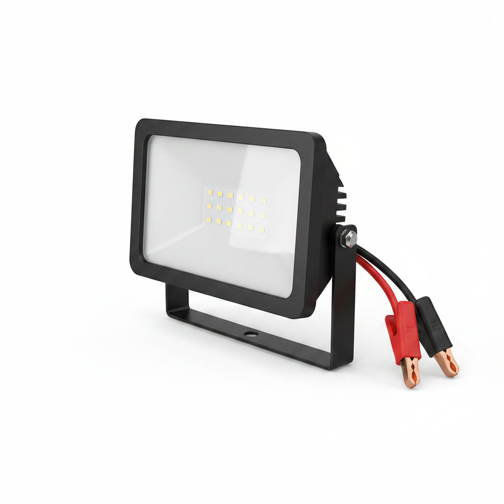 LED flood light with accessories on a white background, featuring DSC branding.