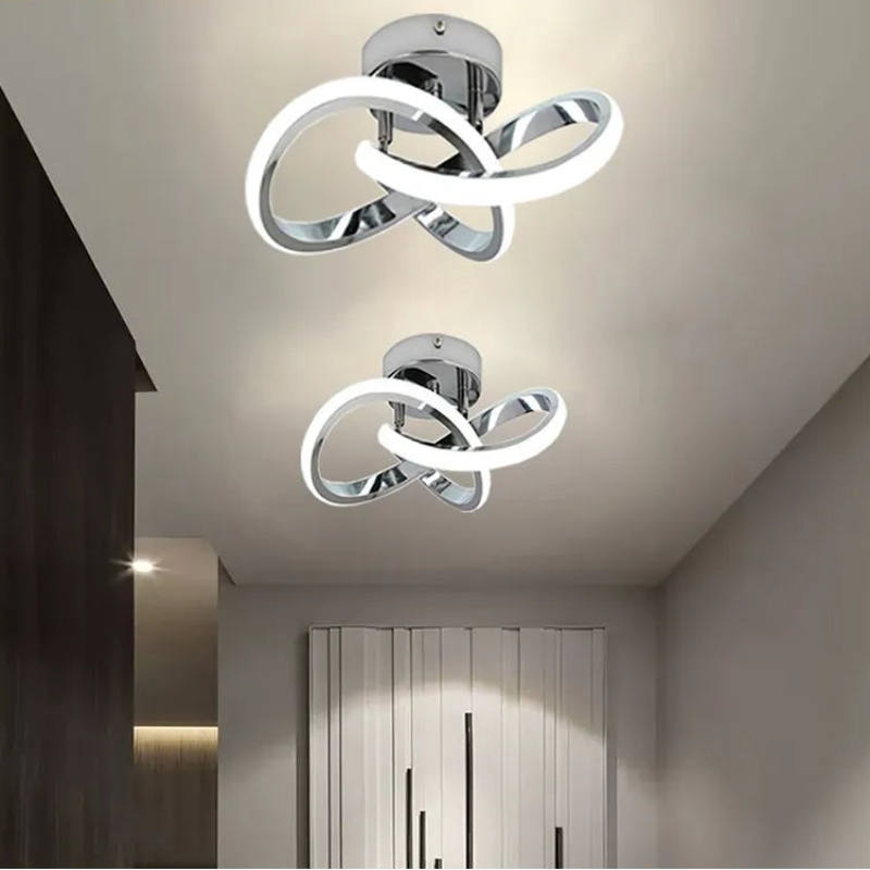 Modern ceiling lights with Darvyn branding in a room setting.