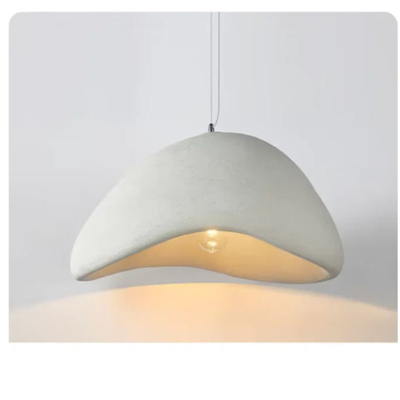 Nordic LED pendant chandelier in white – Wabi Sabi style hanging lamp for bedroom and dining room