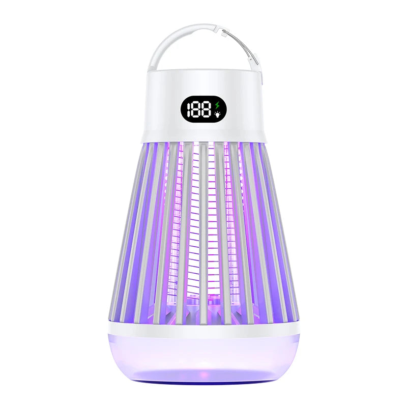Insect repellent lamp with digital display on a white background