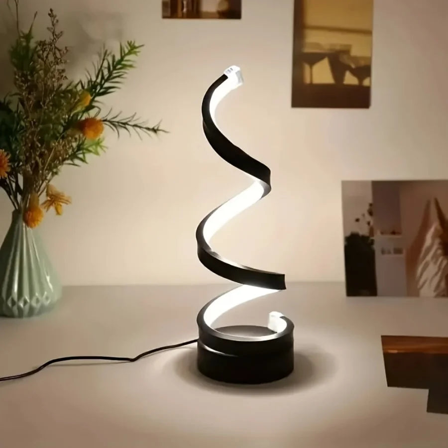 3-Way Dimmable Touch Bedside Lamp – USB Spiral Night Light | Home Store JP