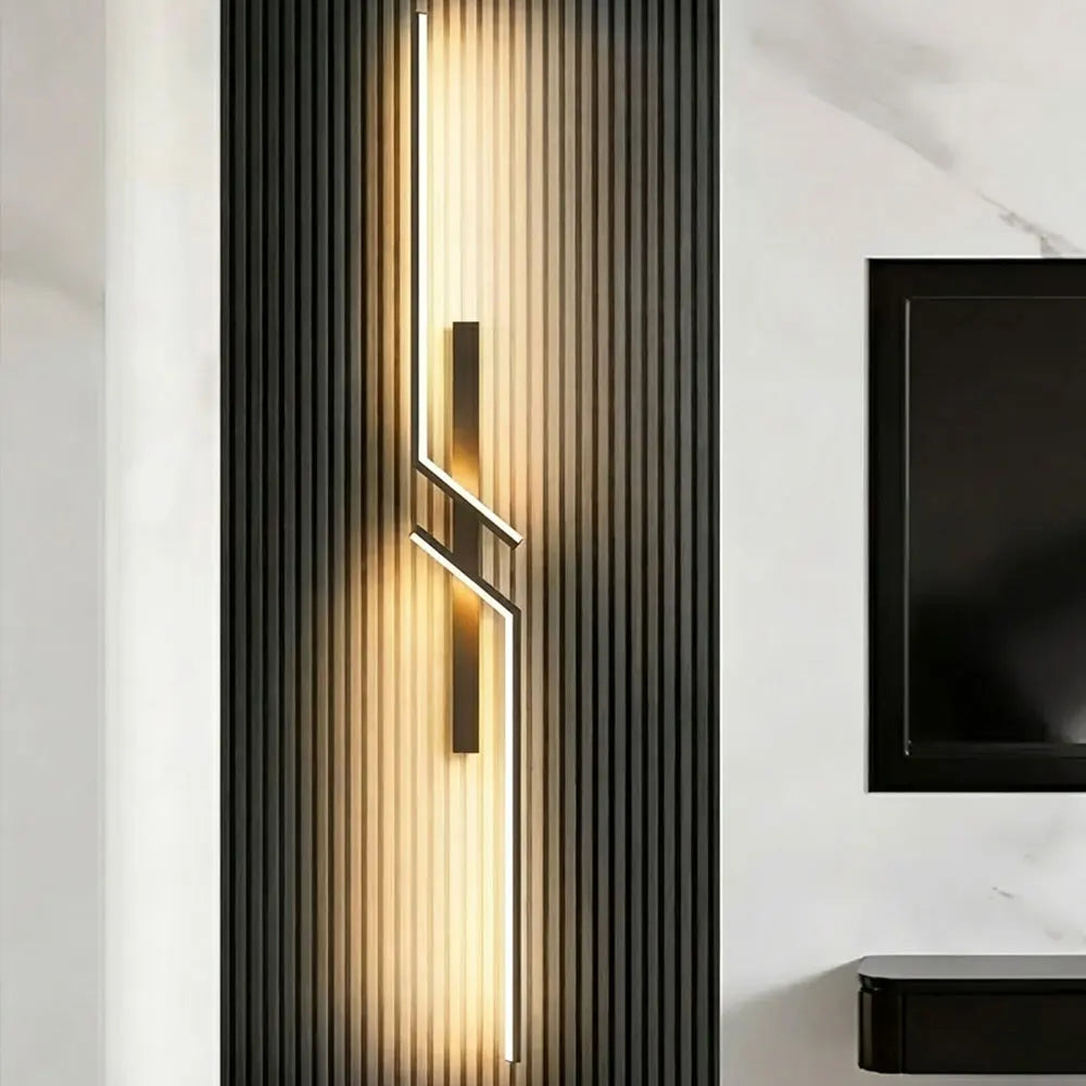 Modern LED wall lamp – geometric linear sconce light for living room