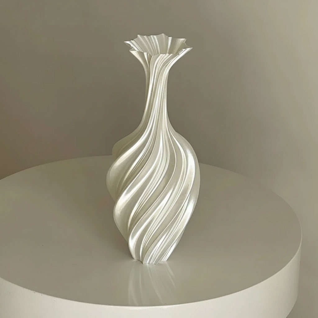 Decorative vase with wavy design