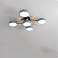 Ceiling light fixture with dimensions and specifications on a gray background