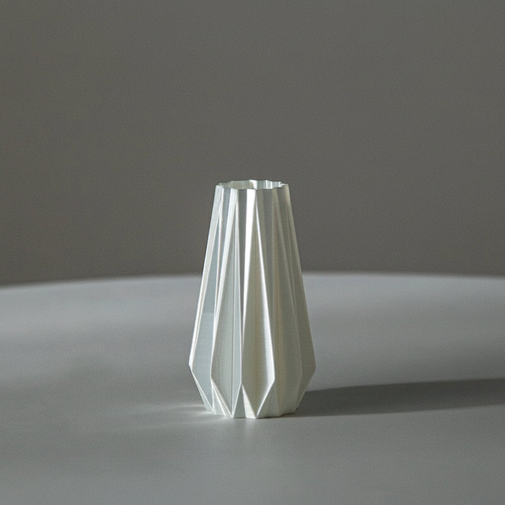 White geometric vase 