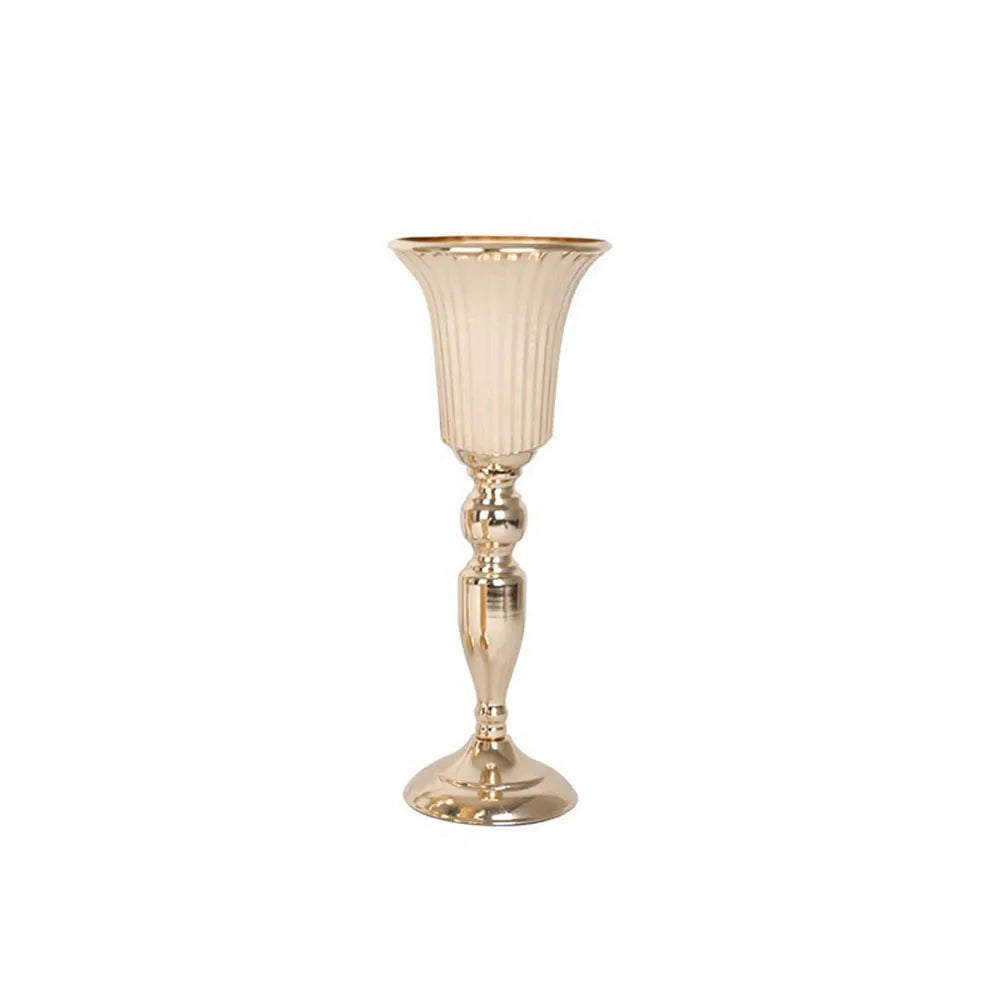 Gold candle holder on a white background