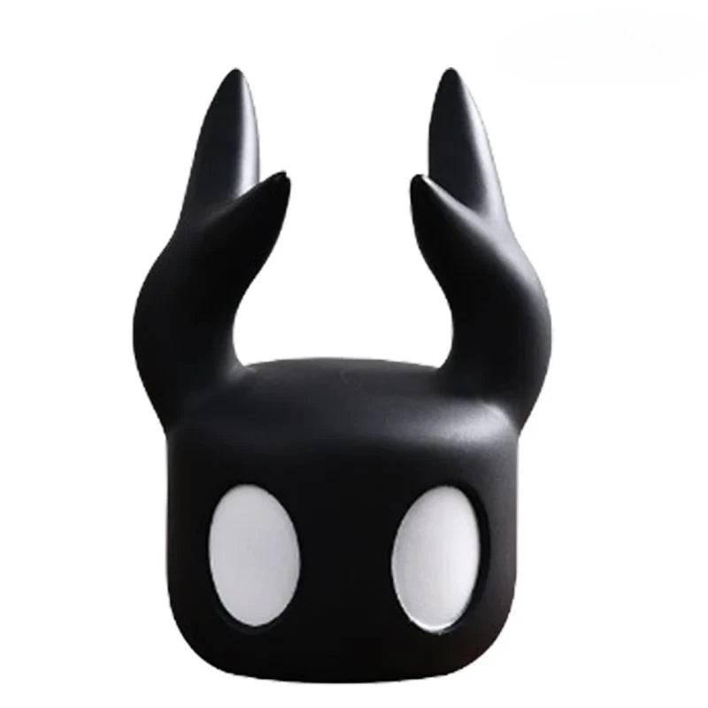 Black mask with large horns on a white background