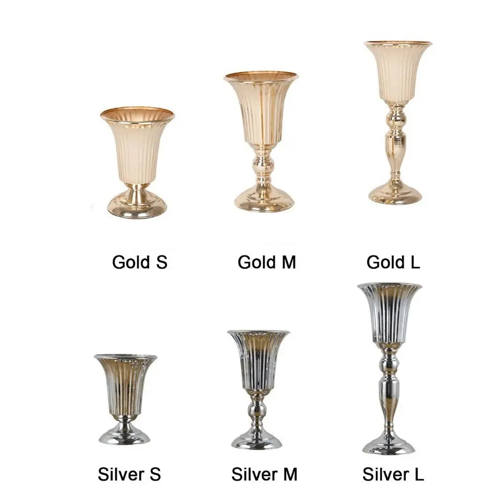 Gold and silver candle holders 