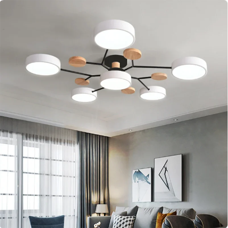 Modern ceiling light fixture in a living room setting