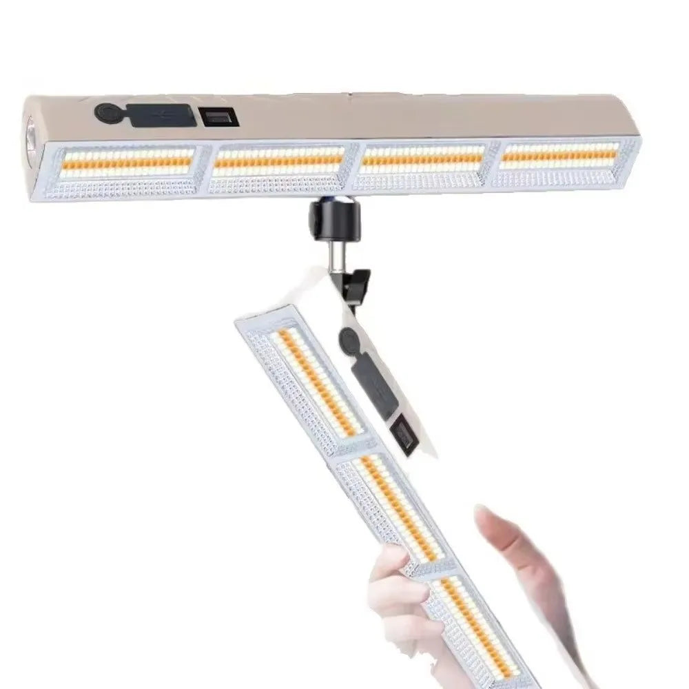 LED grow light with adjustable arm on a white background